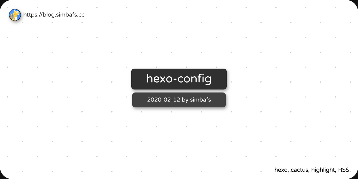Featured image of post hexo-config