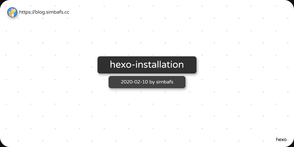 Featured image of post hexo-installation
