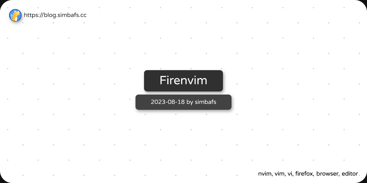 Featured image of post Firenvim