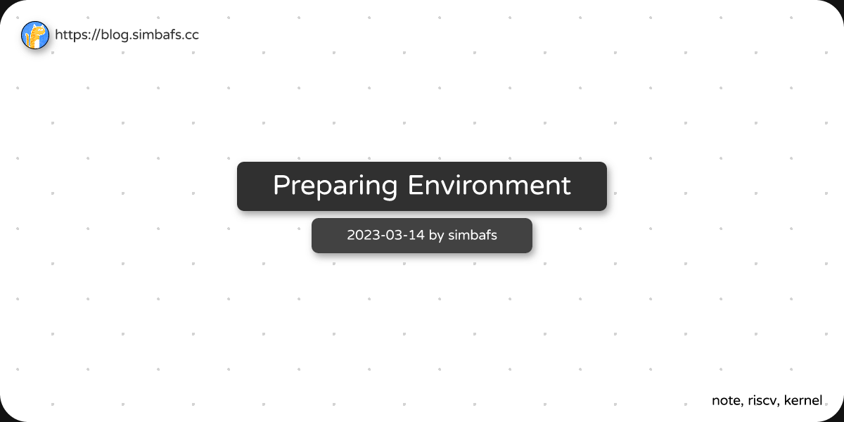 Featured image of post Preparing Environment