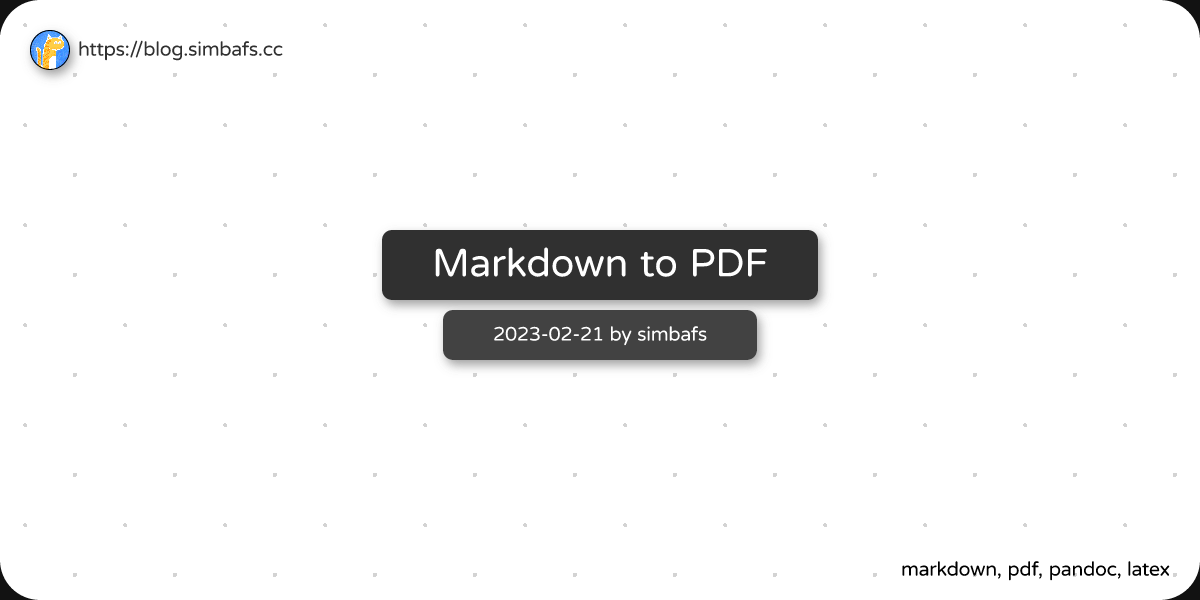 Featured image of post Markdown to PDF