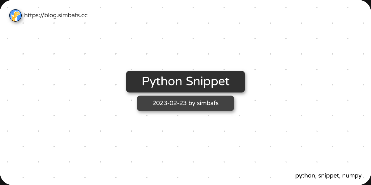 Featured image of post Python Snippet